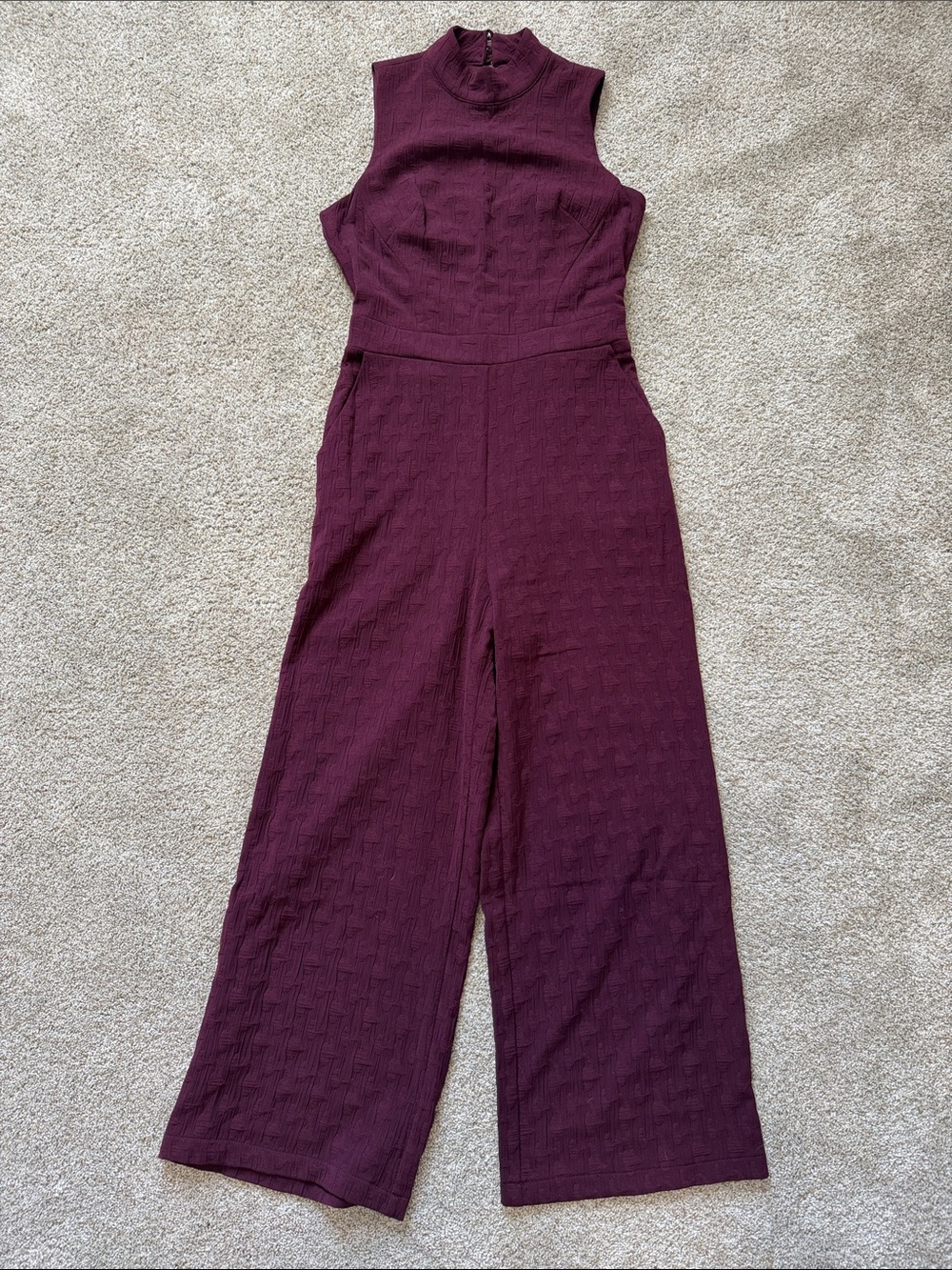 Anthropologie Sleeveless Mock-Neck Wide-Leg Jumpsuit